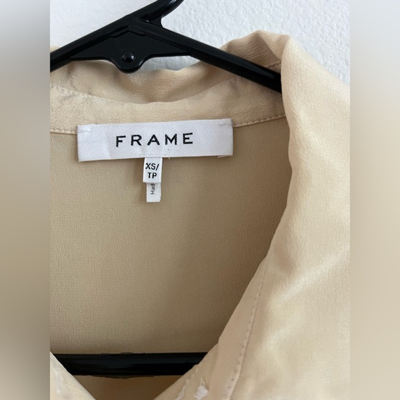 Frame silk ruffle sleeve blouse top Medium M white - Picture 6 of 6